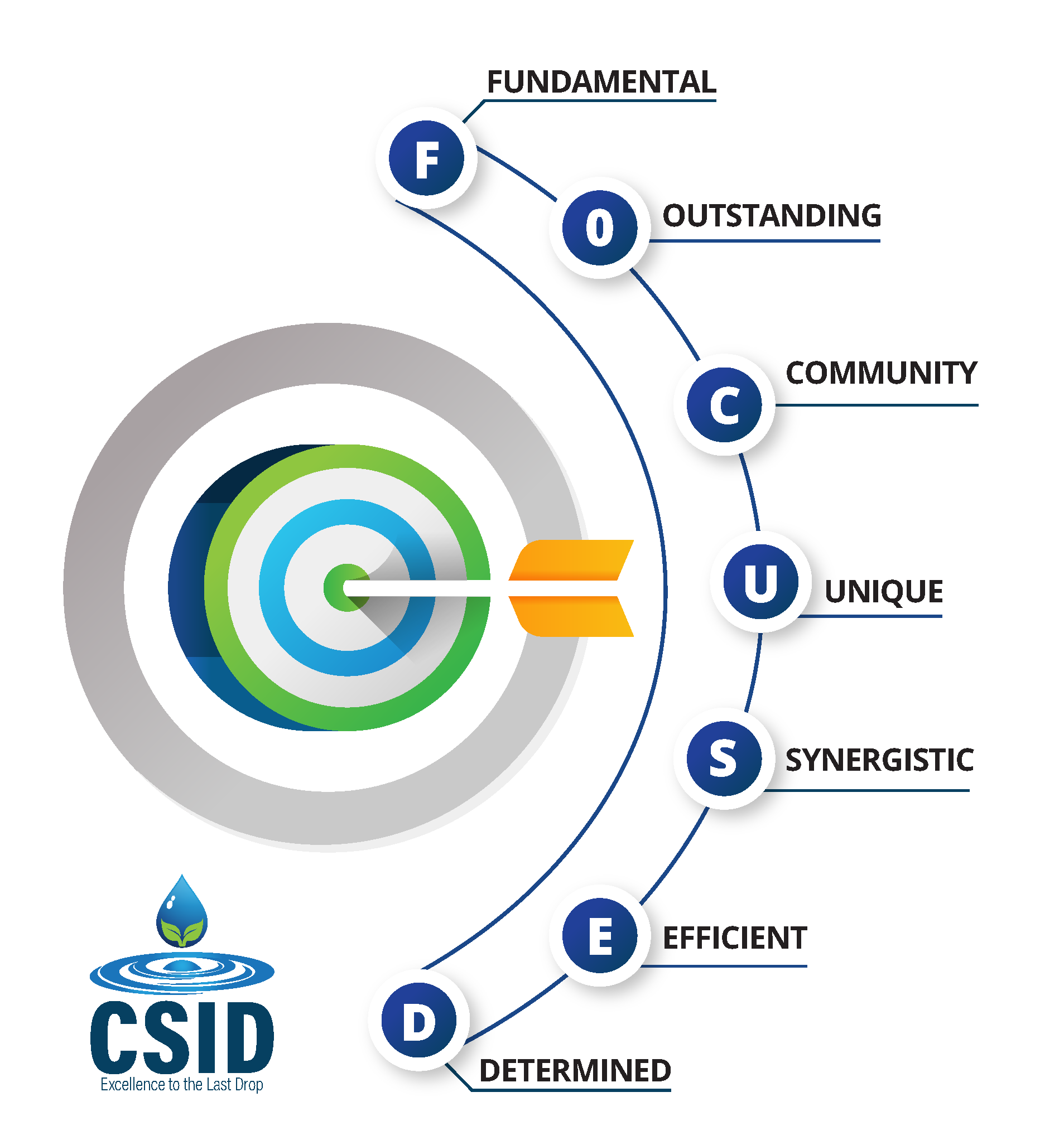 CSID Values "FOCUSED" F = Fundamental O = Outstanding C = Community U = Unique S = Synergistic E = Efficient D = Determined